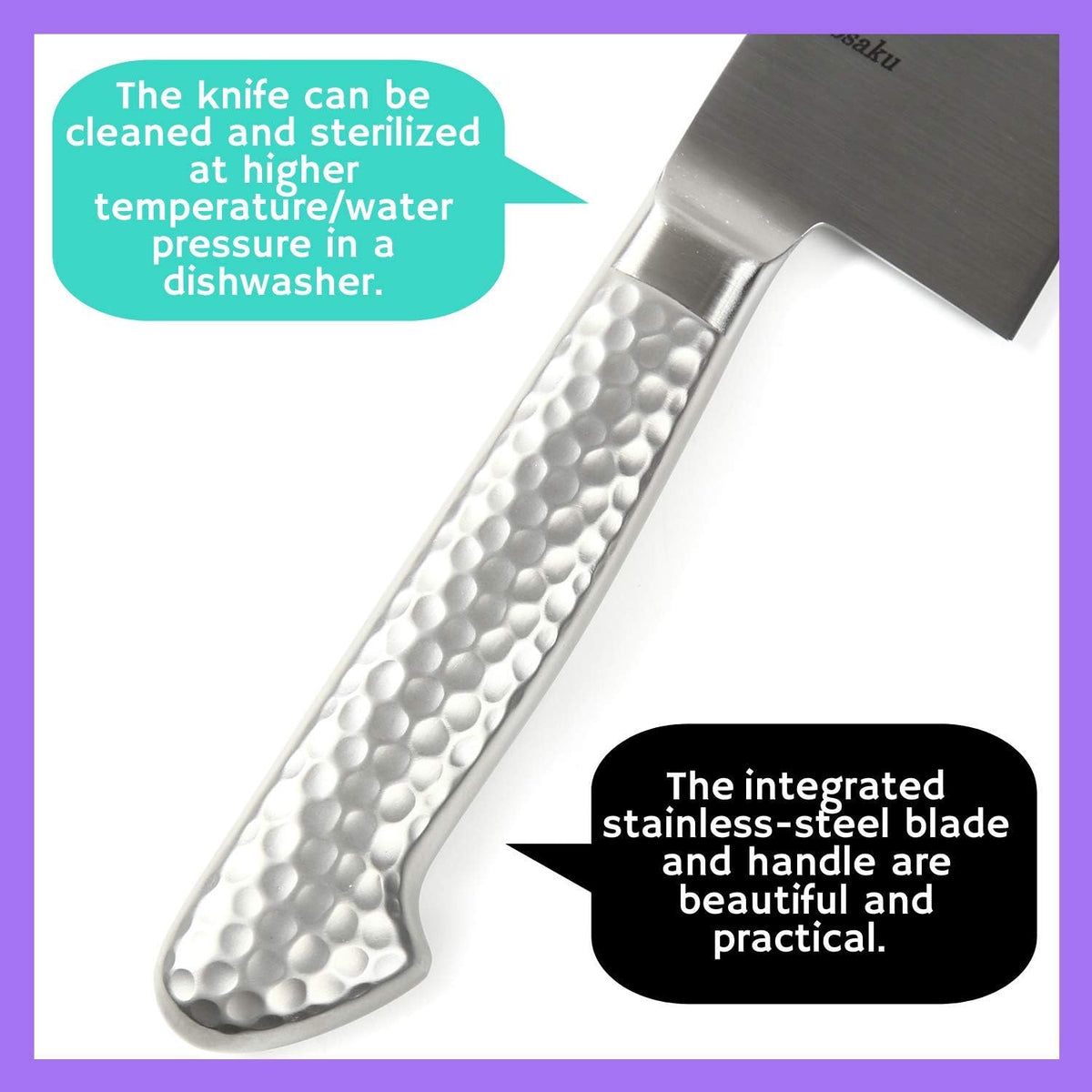 Japanese Chef Knife INOX AUS-8A Stainless Steel Black Pakkawood Handle, Gyuto 9.5-inch (240mm)