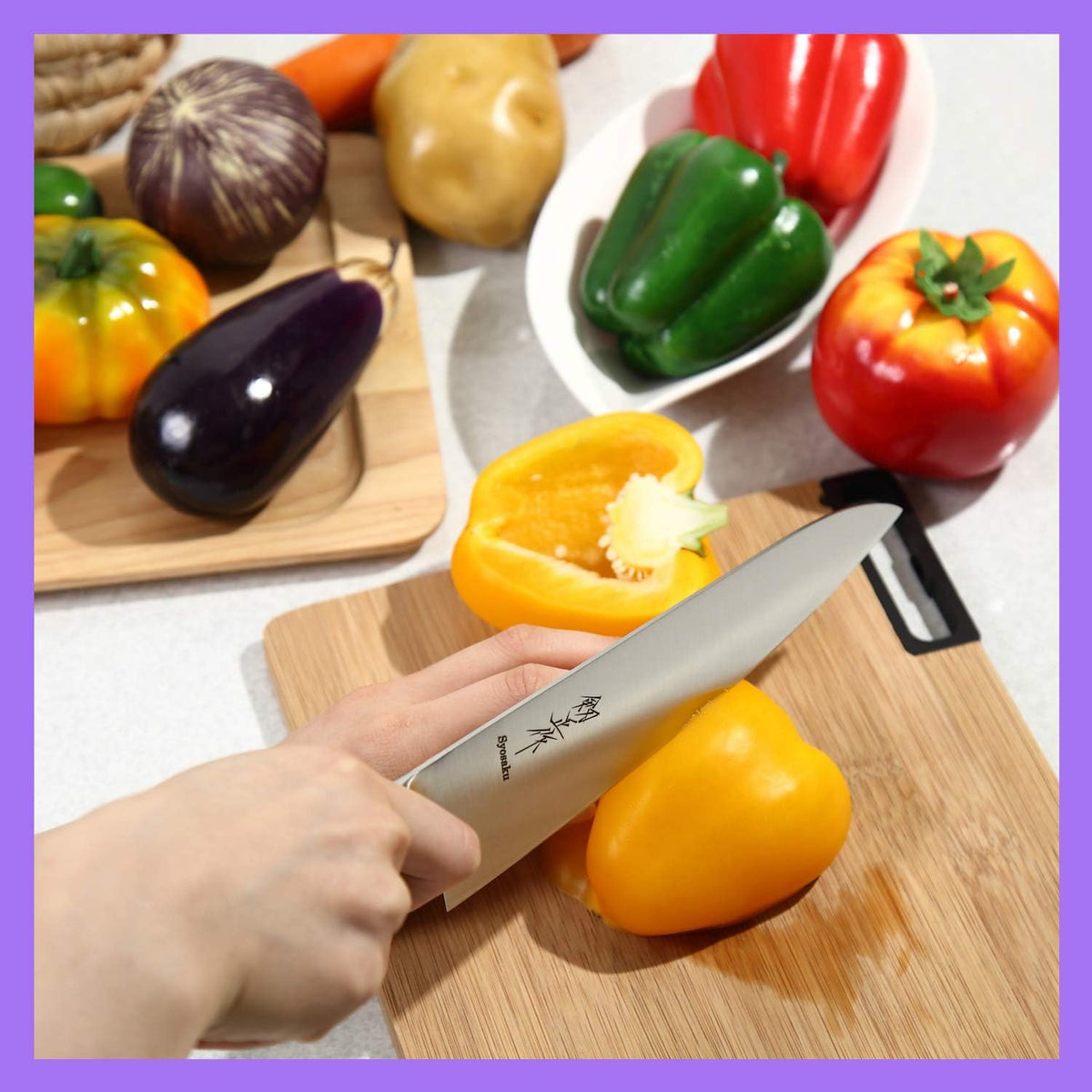 Japanese Chef Knife INOX AUS-8A Stainless Steel Black Pakkawood Handle, Gyuto 9.5-inch (240mm)