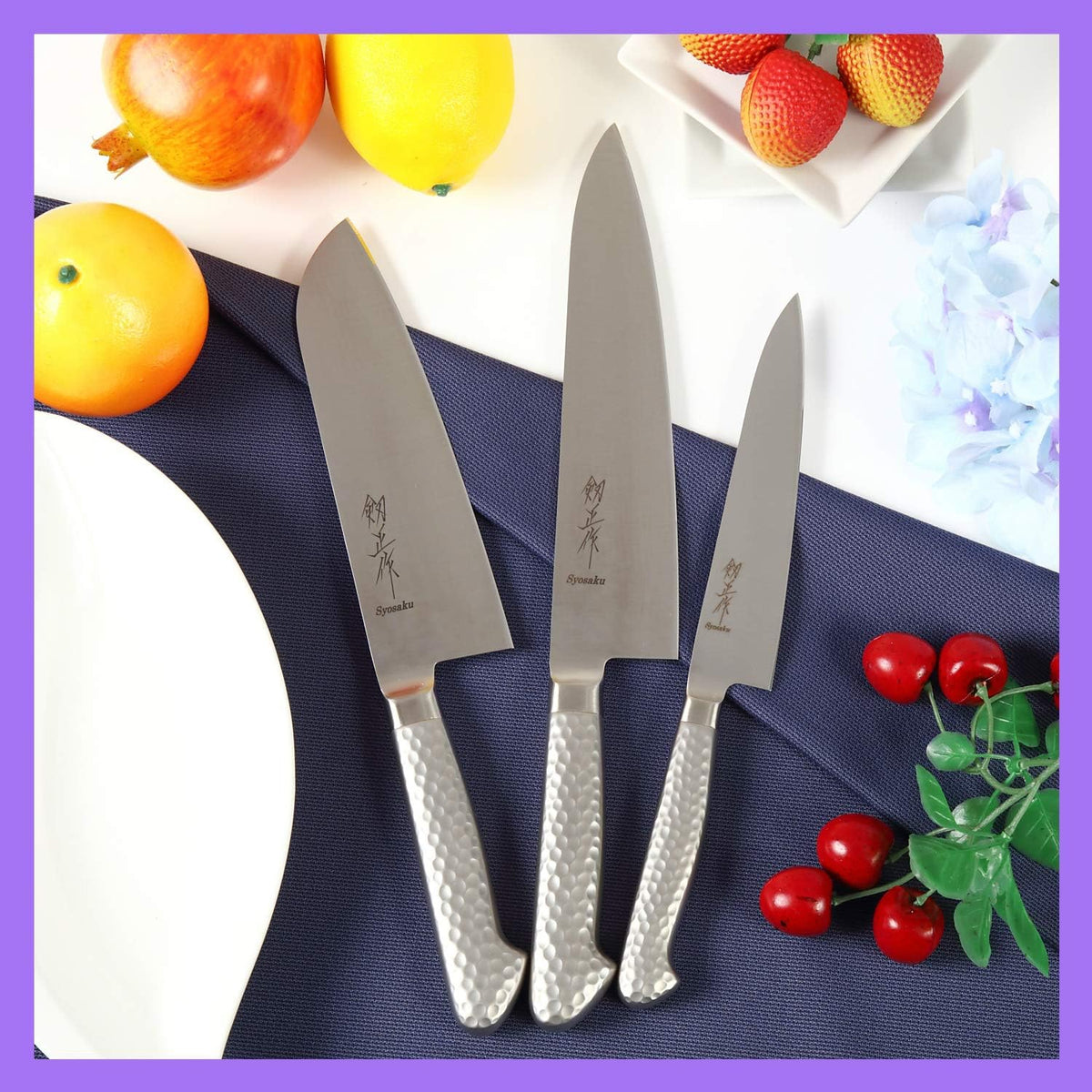 Japanese Chef Knife INOX AUS-8A Stainless Steel Black Pakkawood Handle, Gyuto 9.5-inch (240mm)