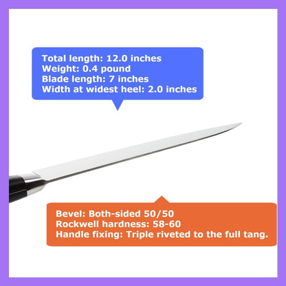 Japanese Chef Knife INOX AUS-8A Stainless Steel Black Pakkawood Handle, Gyuto 9.5-inch (240mm)