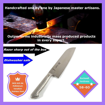 Japanese Chef Knife INOX AUS-8A Stainless Steel Black Pakkawood Handle, Gyuto 9.5-inch (240mm)