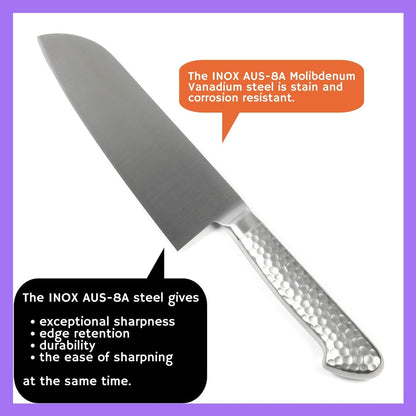 Japanese Chef Knife INOX AUS-8A Stainless Steel Black Pakkawood Handle, Gyuto 9.5-inch (240mm)