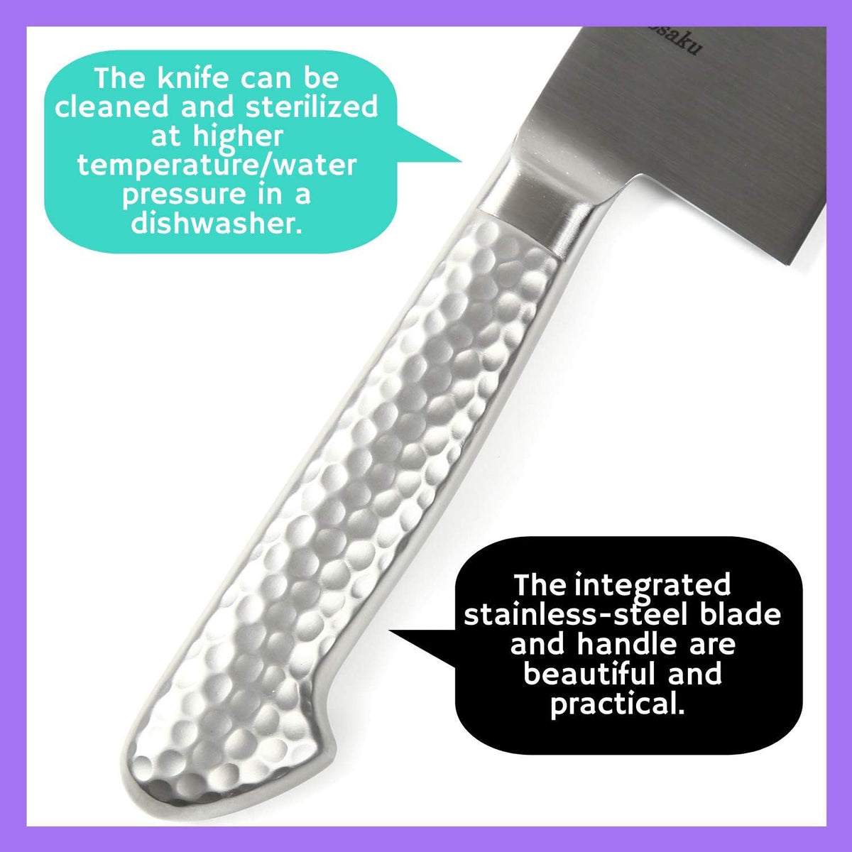 Japanese Chef Knife INOX AUS-8A Stainless Steel Black Pakkawood Handle, Gyuto 9.5-inch (240mm)