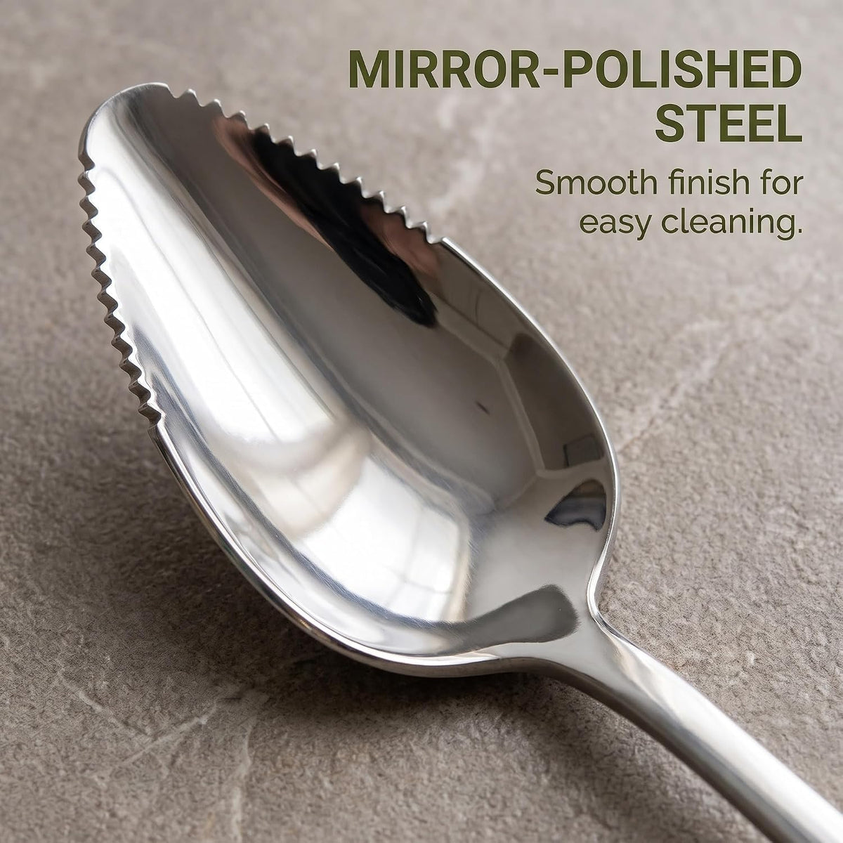 2Pcs Grapefruit Spoon Stainless Steel Fruit Spoon, Stainless Steel Spoon, Serrated Edge Ice Cream Scrape Cut Spoons For Fruit Dessert Cheese Vegetables Kitchen Tool with Non-stick Plating