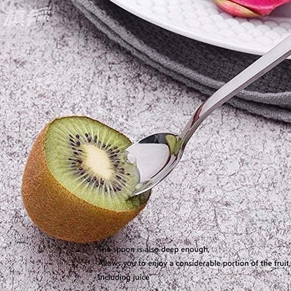 2Pcs Grapefruit Spoon Stainless Steel Fruit Spoon, Stainless Steel Spoon, Serrated Edge Ice Cream Scrape Cut Spoons For Fruit Dessert Cheese Vegetables Kitchen Tool with Non-stick Plating
