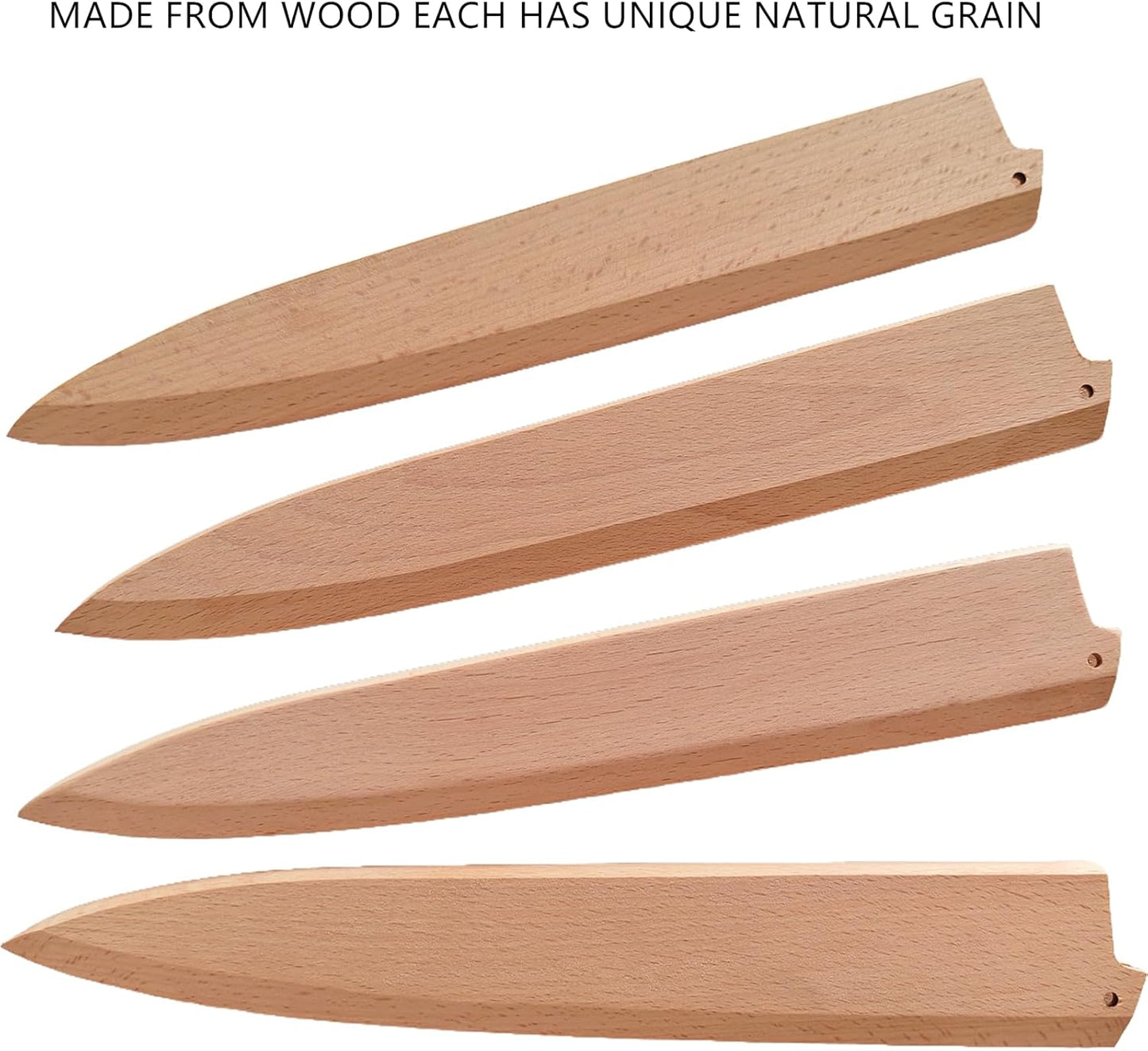 Japanese Yanagiba Knife Sheath, 10.5 Inch Beechwood Saya Blade Cover, 270mm Magnetic Protective Edge Guard with Copper Pins for Chef, Sushi, Kitchen Knives