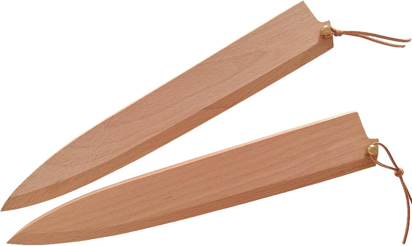 Japanese Yanagiba Knife Sheath, 10.5 Inch Beechwood Saya Blade Cover, 270mm Magnetic Protective Edge Guard with Copper Pins for Chef, Sushi, Kitchen Knives