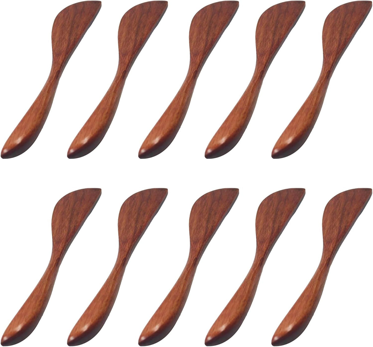 10Pcs 6.5 Inch Wooden Butter Knife Set, Cheese Spreaders, Mini Wooden Spatulas for Jam, Sandwich, Peanut Butter, Condiment, Cream, Kitchen and Restaurant Use Natural Wood Color