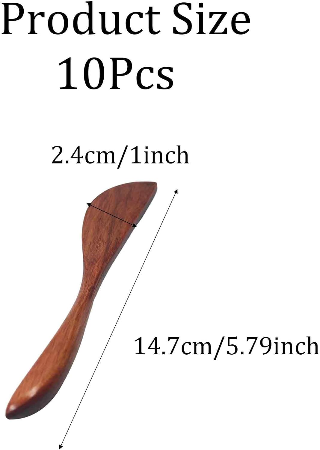 10Pcs 6.5 Inch Wooden Butter Knife Set, Cheese Spreaders, Mini Wooden Spatulas for Jam, Sandwich, Peanut Butter, Condiment, Cream, Kitchen and Restaurant Use Natural Wood Color