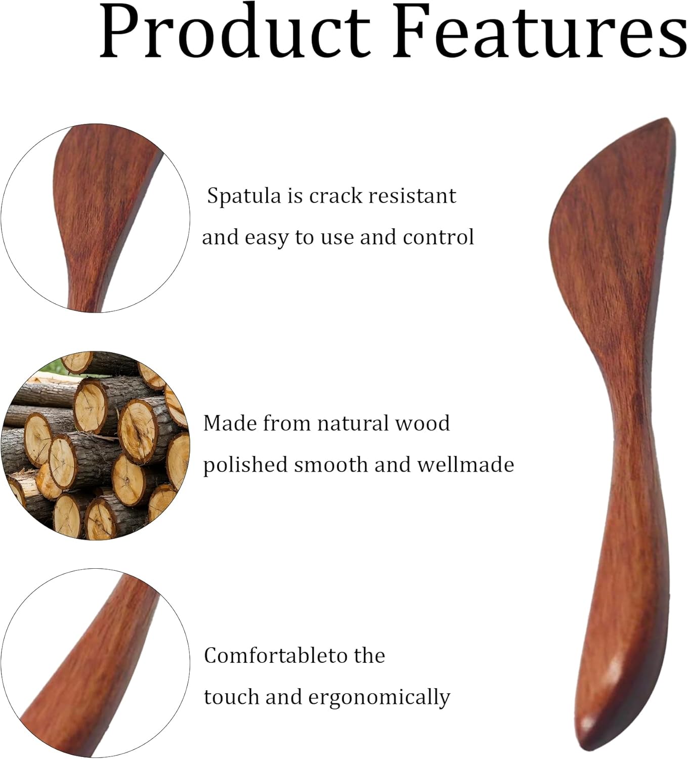 10Pcs 6.5 Inch Wooden Butter Knife Set, Cheese Spreaders, Mini Wooden Spatulas for Jam, Sandwich, Peanut Butter, Condiment, Cream, Kitchen and Restaurant Use Natural Wood Color