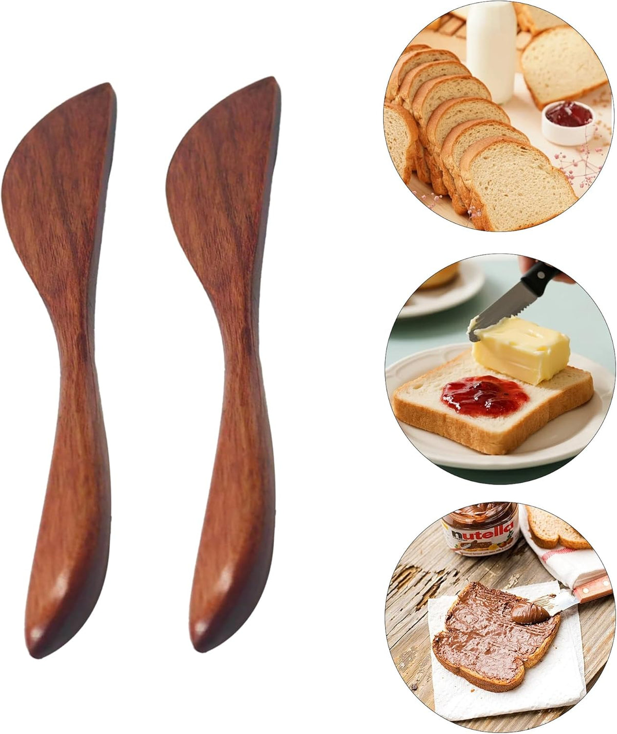 10Pcs 6.5 Inch Wooden Butter Knife Set, Cheese Spreaders, Mini Wooden Spatulas for Jam, Sandwich, Peanut Butter, Condiment, Cream, Kitchen and Restaurant Use Natural Wood Color