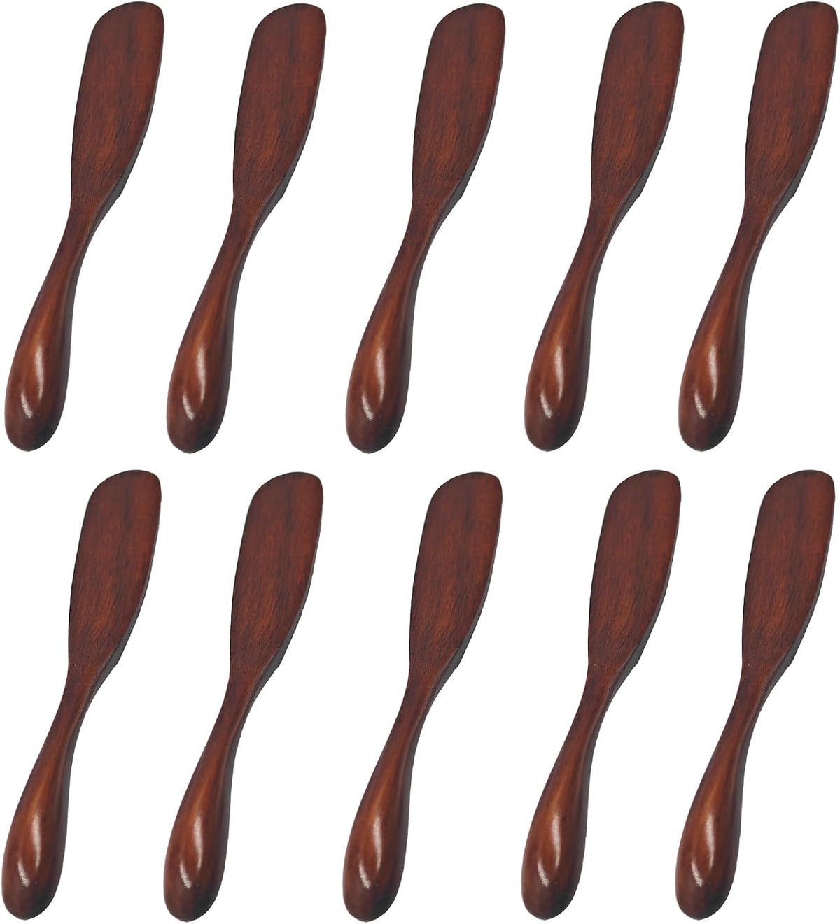 10Pcs 6.5 Inch Wooden Butter Knife Set, Cheese Spreaders, Mini Wooden Spatulas for Jam, Sandwich, Peanut Butter, Condiment, Cream, Kitchen and Restaurant Use Natural Wood Color