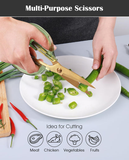Kitchen Shears Scissors&Sharp Scissors, 7.7inch Cooking Scissor-Meat and Poultry Shears, Dishwasher Safe, Acrylic Handel Scissors All Purpose Stainless Steel Utility Scissor