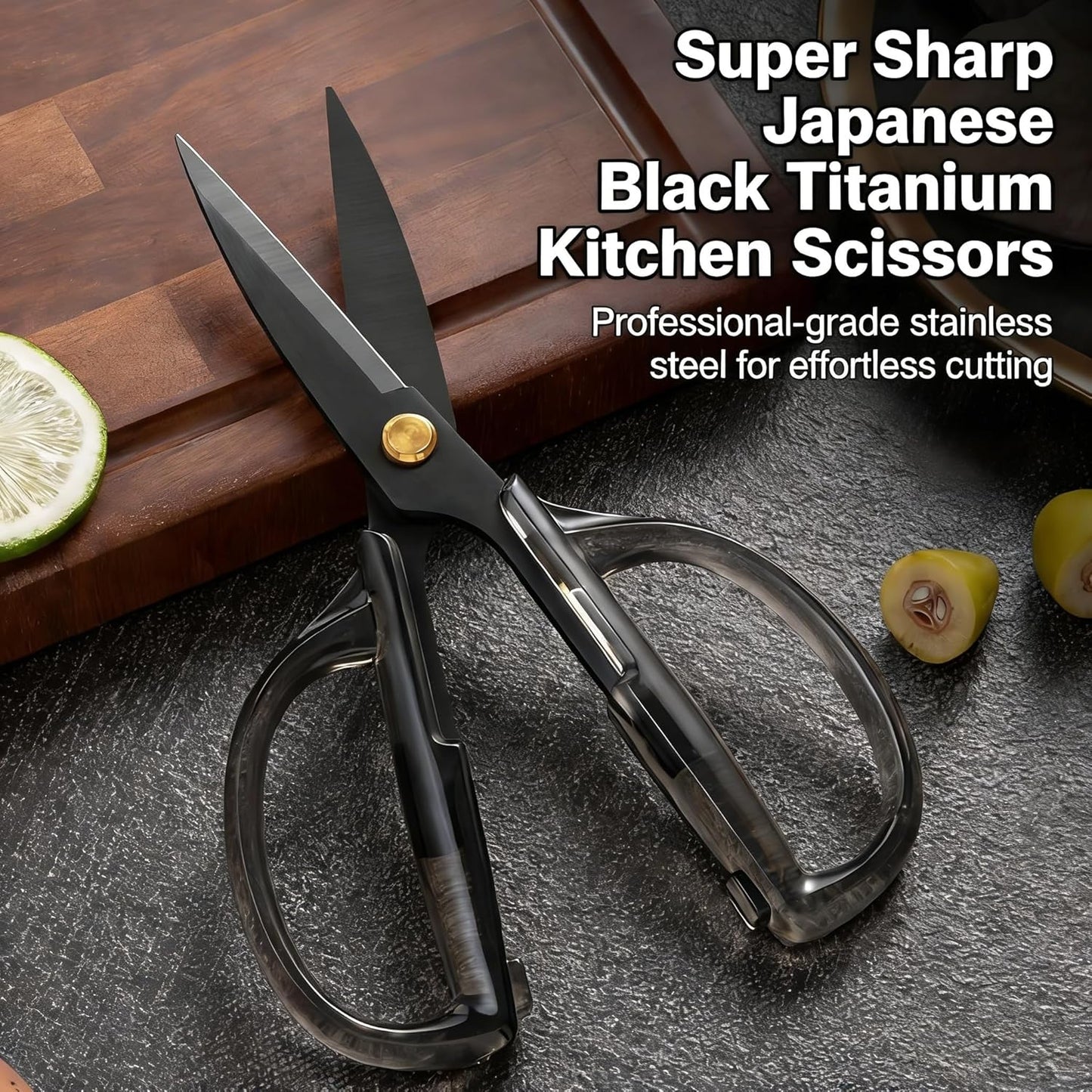 Kitchen Shears Scissors&Sharp Scissors, 7.7inch Cooking Scissor-Meat and Poultry Shears, Dishwasher Safe, Acrylic Handel Scissors All Purpose Stainless Steel Utility Scissor