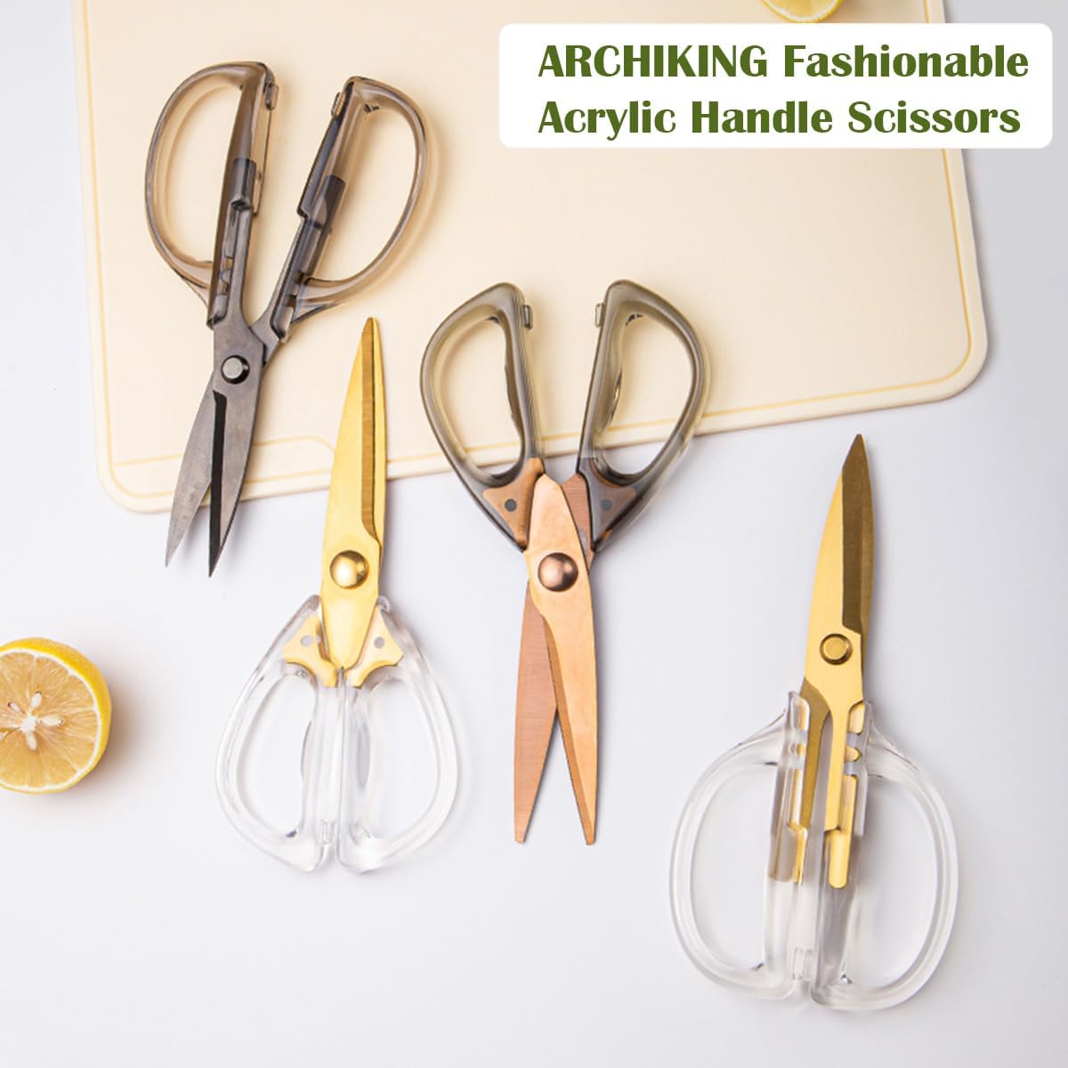 Kitchen Shears Scissors&Sharp Scissors, 7.7inch Cooking Scissor-Meat and Poultry Shears, Dishwasher Safe, Acrylic Handel Scissors All Purpose Stainless Steel Utility Scissor