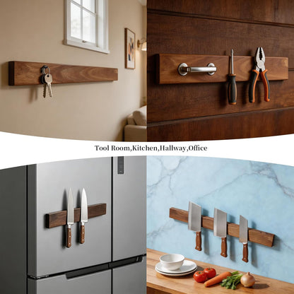 Magnetic Knife Holder for Wall, 20 Inch Acacia Wood Magnetic Knife Strip | with Strong N52 Magnets, No Drill Knife Bar for Kitchen Knives & Utensils, Space-Saving Organizer for Kitchen, RV, Farmhouse