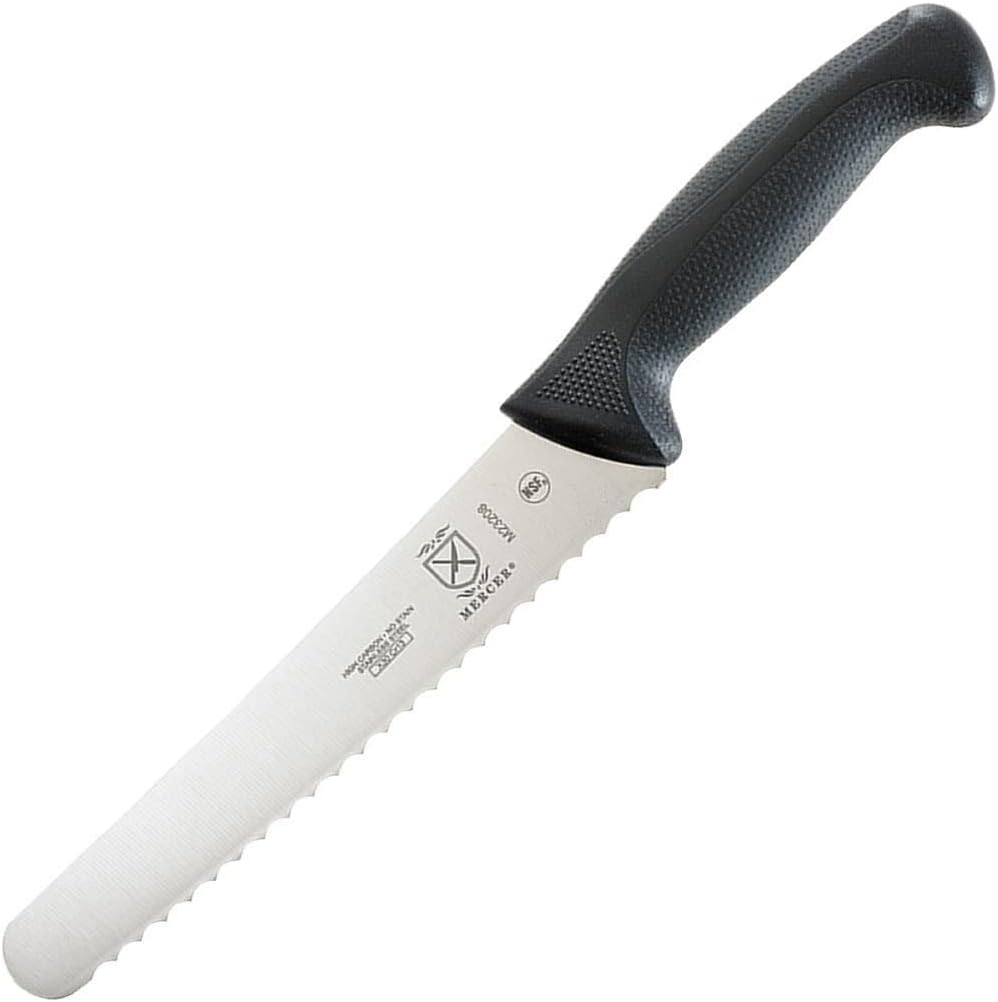 M23208 Millennia Black Handle, 8-Inch Wavy Edge Wide, Bread Knife