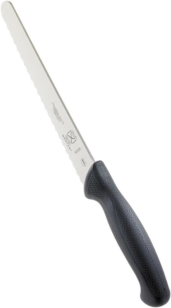 M23208 Millennia Black Handle, 8-Inch Wavy Edge Wide, Bread Knife
