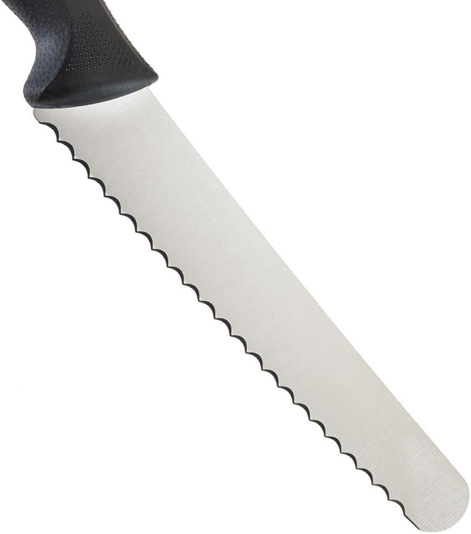 M23208 Millennia Black Handle, 8-Inch Wavy Edge Wide, Bread Knife