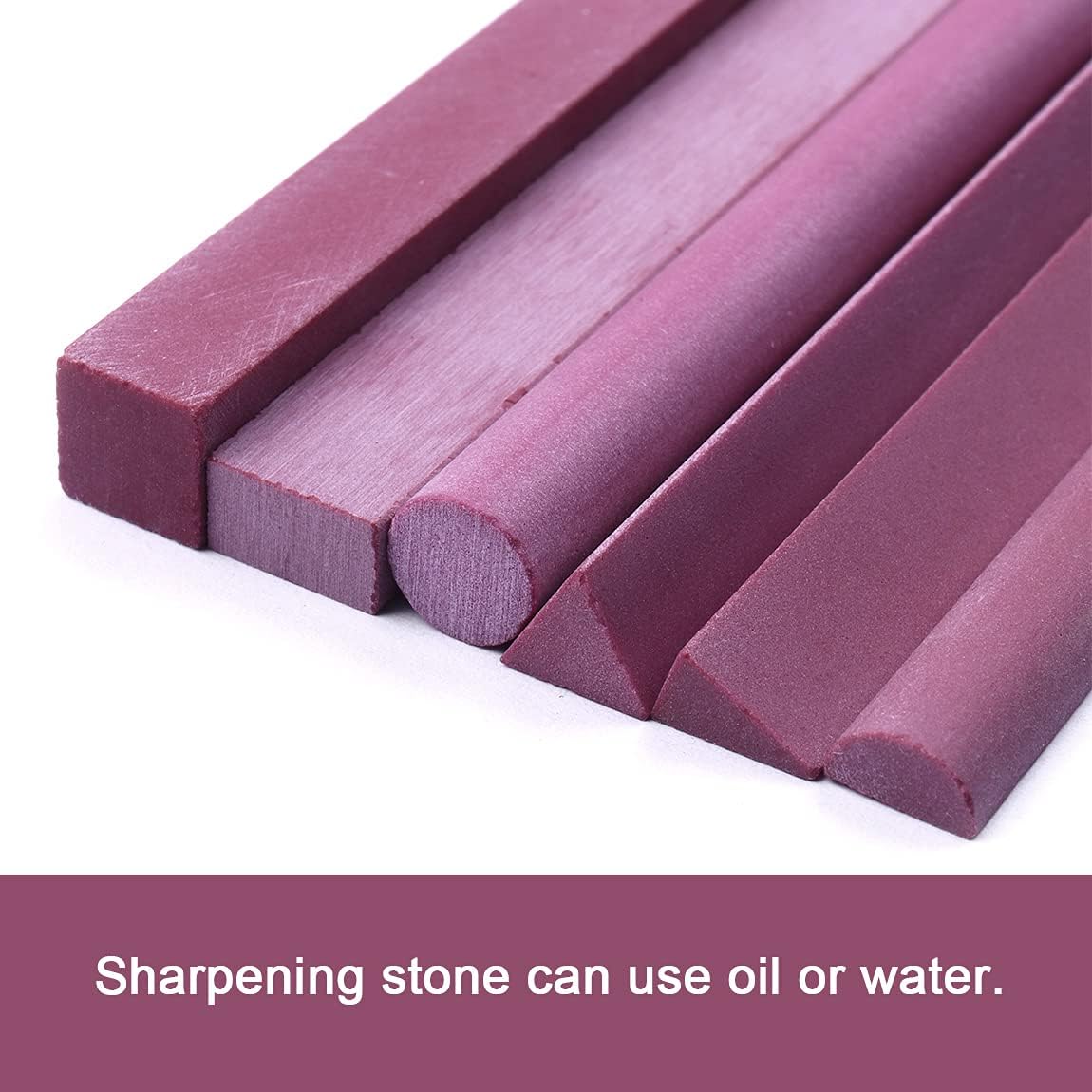 Polishing Stone, 6pcs Grit 3000# Ruby Whetstone Polishing Stone Oilstone Graver Sharpening Tool 6 Shapes,Square/Triangle/Semicircle/Cylindrical/Edge/Rectangle