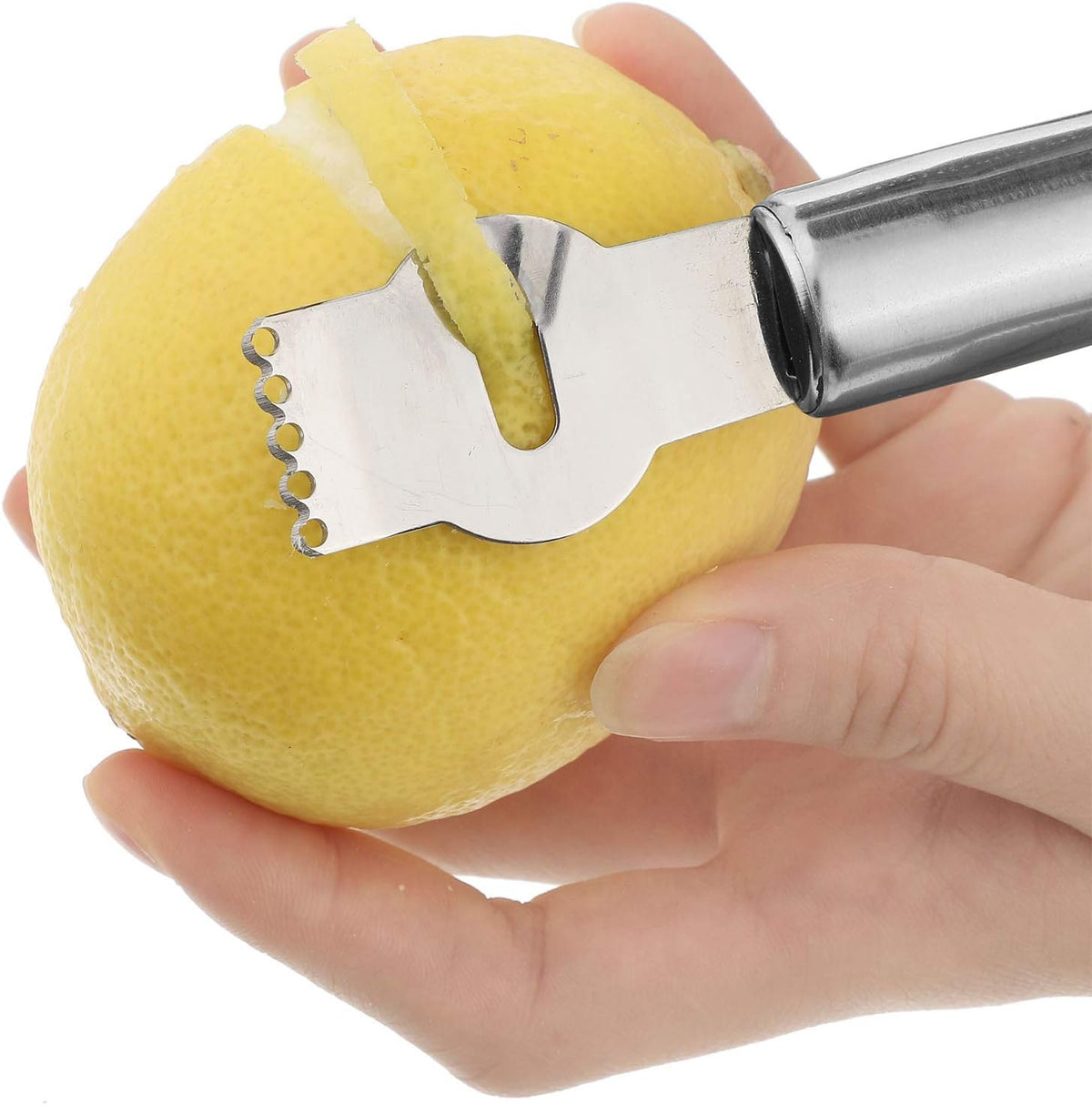 2 Pcs Lemon Peeler Zester Stainless Steel Citrus Orange Peeler Tool Fruit Cheese Grater Channel Knife Scraper for Kitchen Bar Restaurant