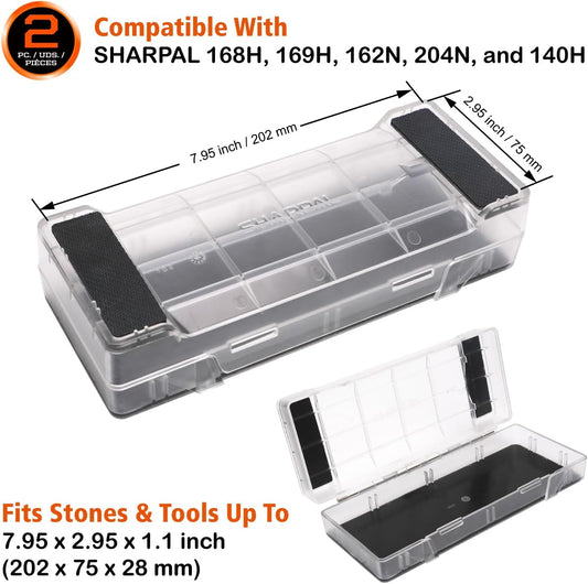 160H 2PCS 2-in-1 Whetstone and Sharpening Stone Holder&Storage Case | Non-Slip Rubber Base (Fits up to 7.95 x 2.95 x 1.1 inch / 202 x 75 x 28 mm)