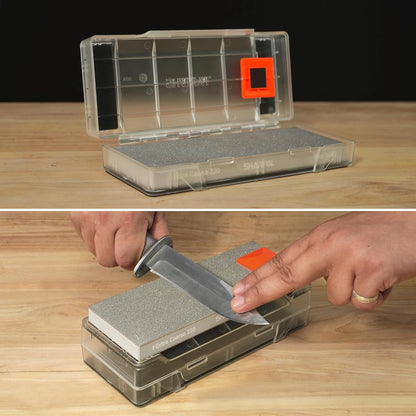 160H 2PCS 2-in-1 Whetstone and Sharpening Stone Holder&Storage Case | Non-Slip Rubber Base (Fits up to 7.95 x 2.95 x 1.1 inch / 202 x 75 x 28 mm)