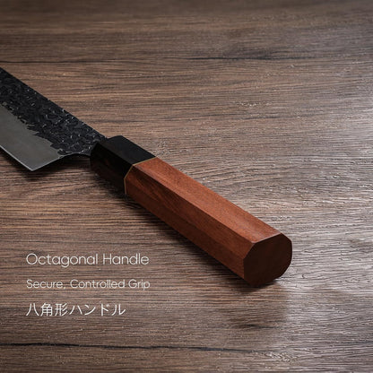 8 Inch Chef Knife, Octagonal Rosewood Handle 9 Layers 5CRHigh Carbon Steel Kitchen Knife, Japanese Professional Gyuto Chefs Knives with