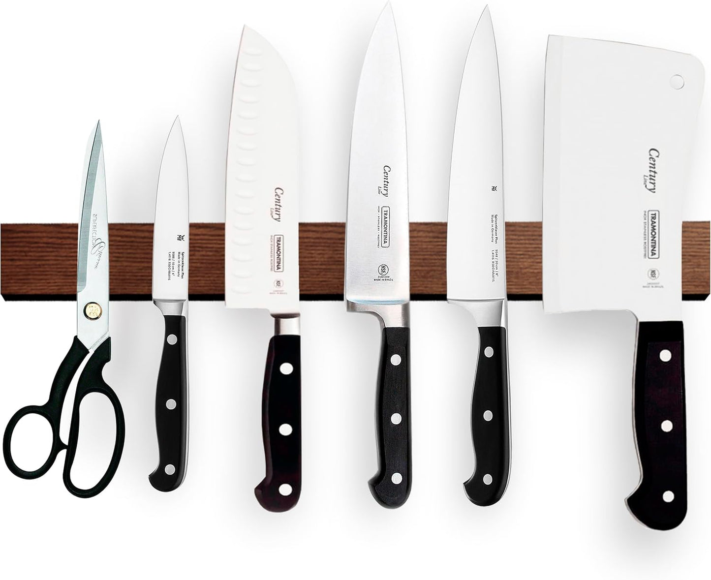 16 Inch Black Wood Knife Magnetic Strip - Wall Kitchen Magnetic Rack Holder