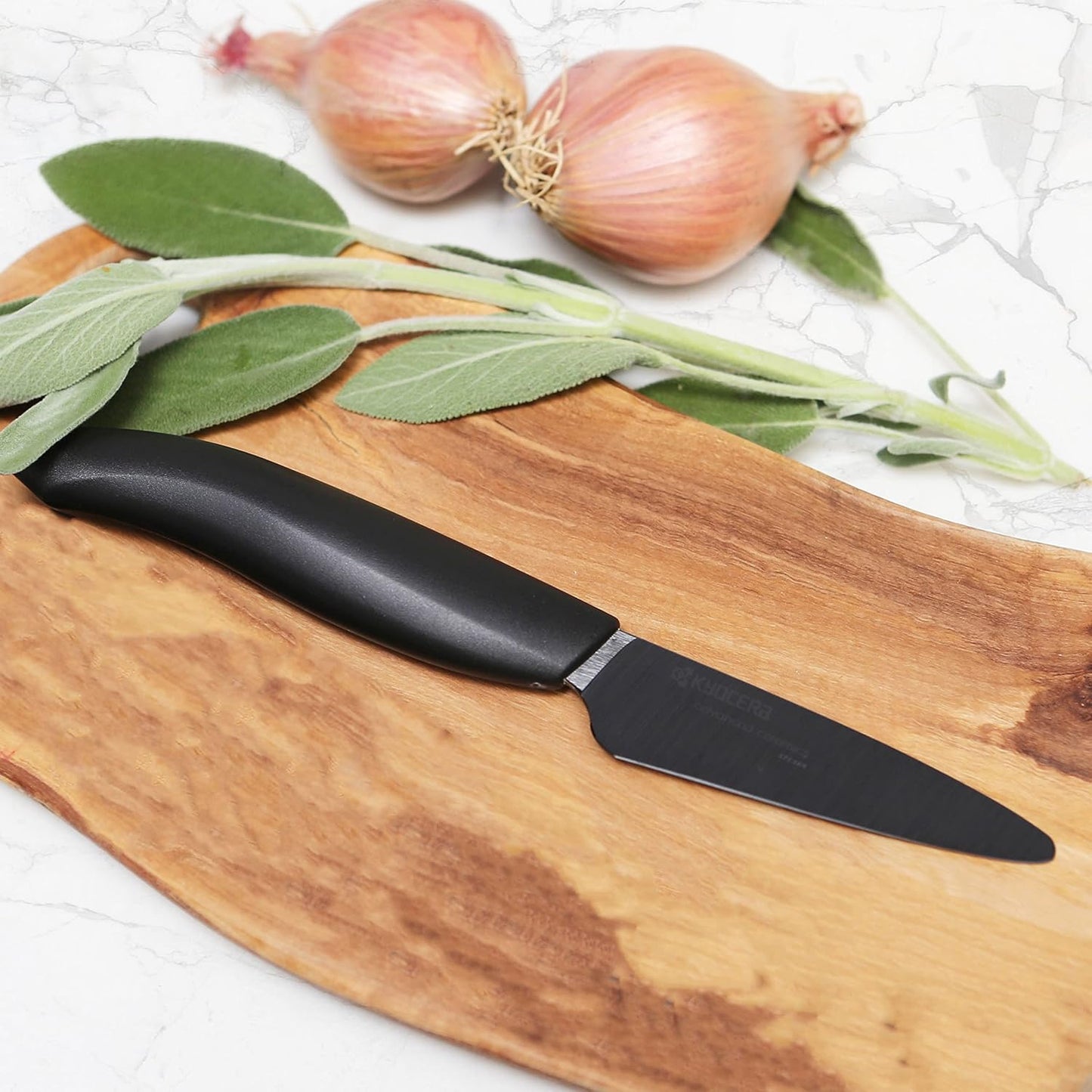 Revolution Series Paring and Santoku Knife Set, Black Blade | Revolution Ceramic Knife Set: 5.5” Santoku & 3” Paring Blades in Gift Box – Essential for Fresh Meal Preparation