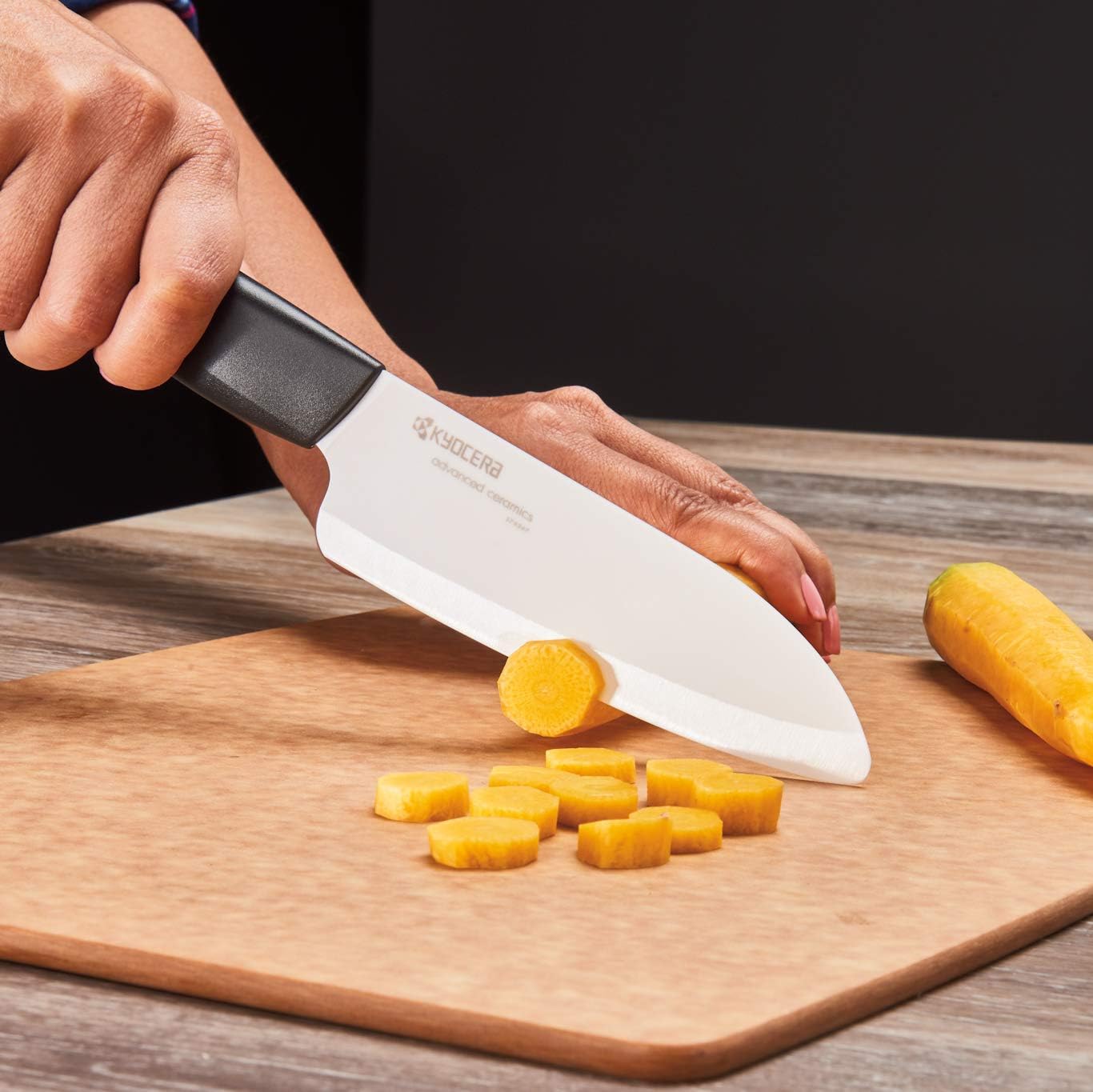 Revolution Series Paring and Santoku Knife Set, Black Blade | Revolution Ceramic Knife Set: 5.5” Santoku & 3” Paring Blades in Gift Box – Essential for Fresh Meal Preparation