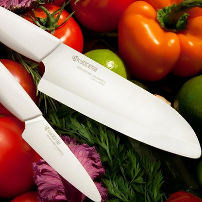 Revolution Series Paring and Santoku Knife Set, Black Blade | Revolution Ceramic Knife Set: 5.5” Santoku & 3” Paring Blades in Gift Box – Essential for Fresh Meal Preparation