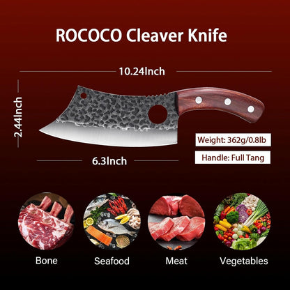 Damascus Chef Knife Set - Japanese Nakiri Utility Paring Knives Sharp Gyuto Meat Cleaver for Home Kitchen Gift Idea