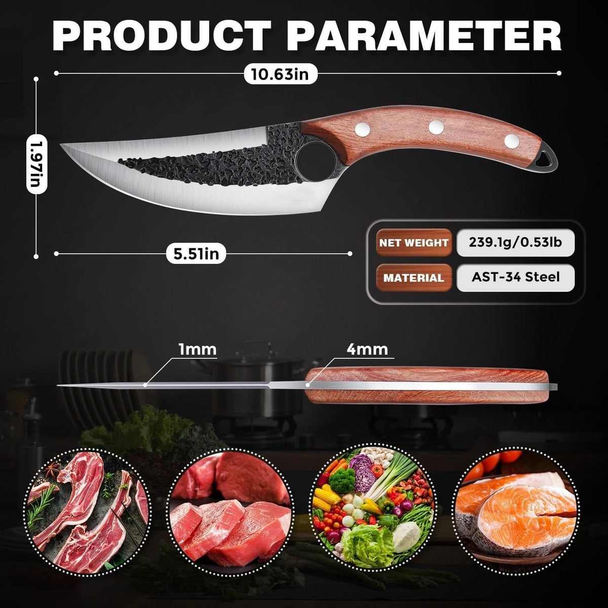 Damascus Chef Knife Set - Japanese Nakiri Utility Paring Knives Sharp Gyuto Meat Cleaver for Home Kitchen Gift Idea