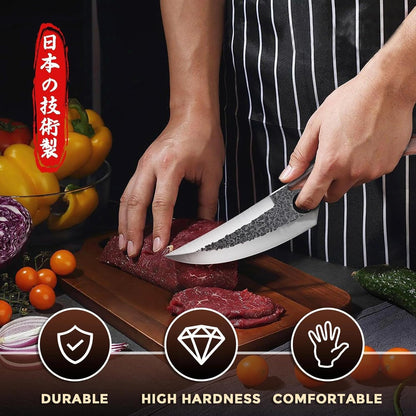 Damascus Chef Knife Set - Japanese Nakiri Utility Paring Knives Sharp Gyuto Meat Cleaver for Home Kitchen Gift Idea