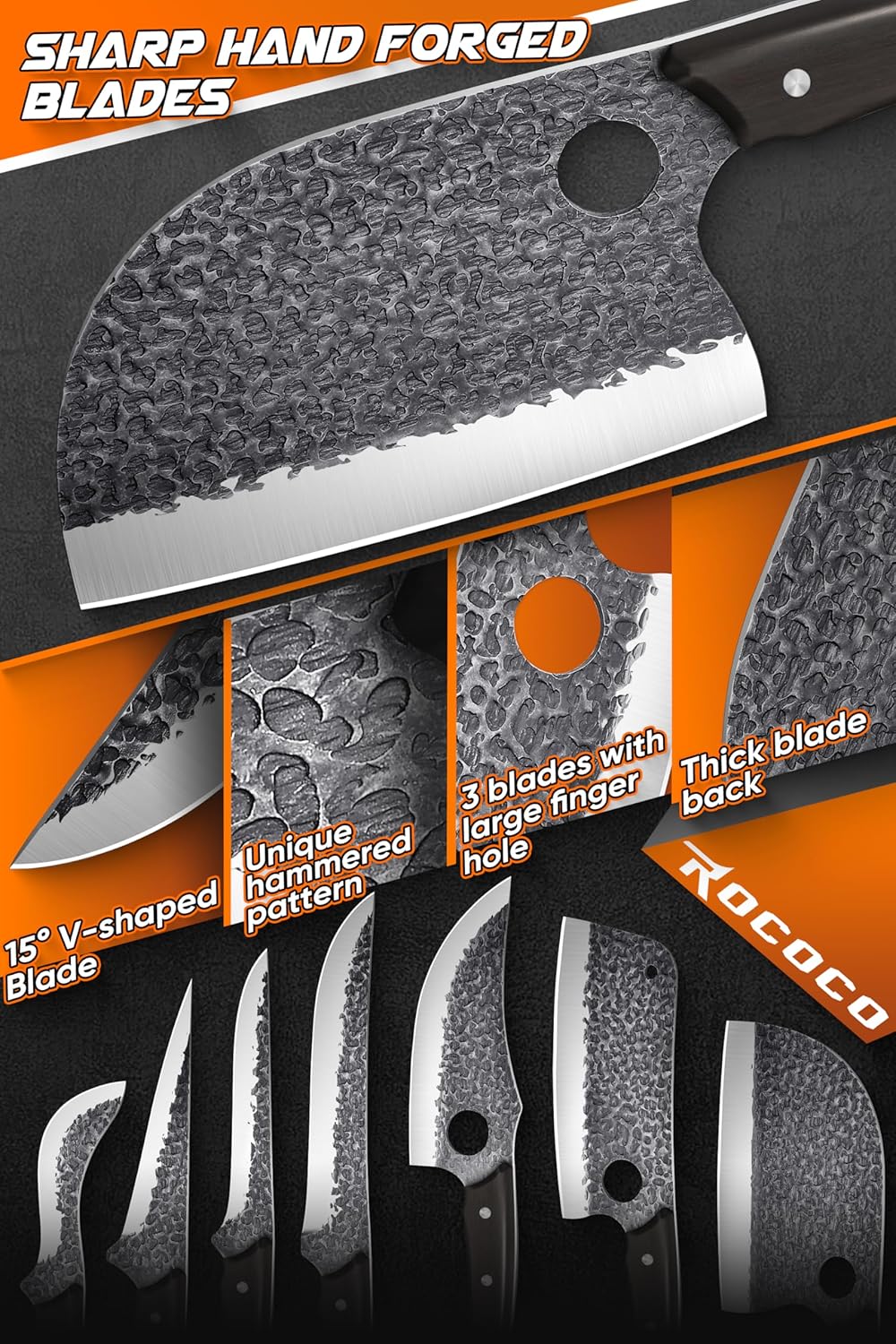 Damascus Chef Knife Set - Japanese Nakiri Utility Paring Knives Sharp Gyuto Meat Cleaver for Home Kitchen Gift Idea