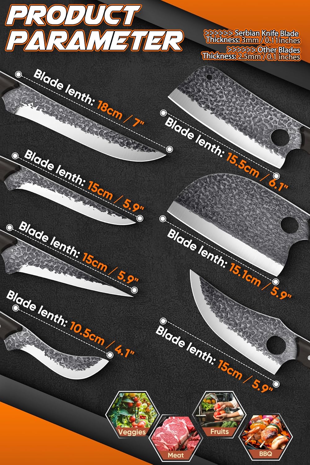 Damascus Chef Knife Set - Japanese Nakiri Utility Paring Knives Sharp Gyuto Meat Cleaver for Home Kitchen Gift Idea