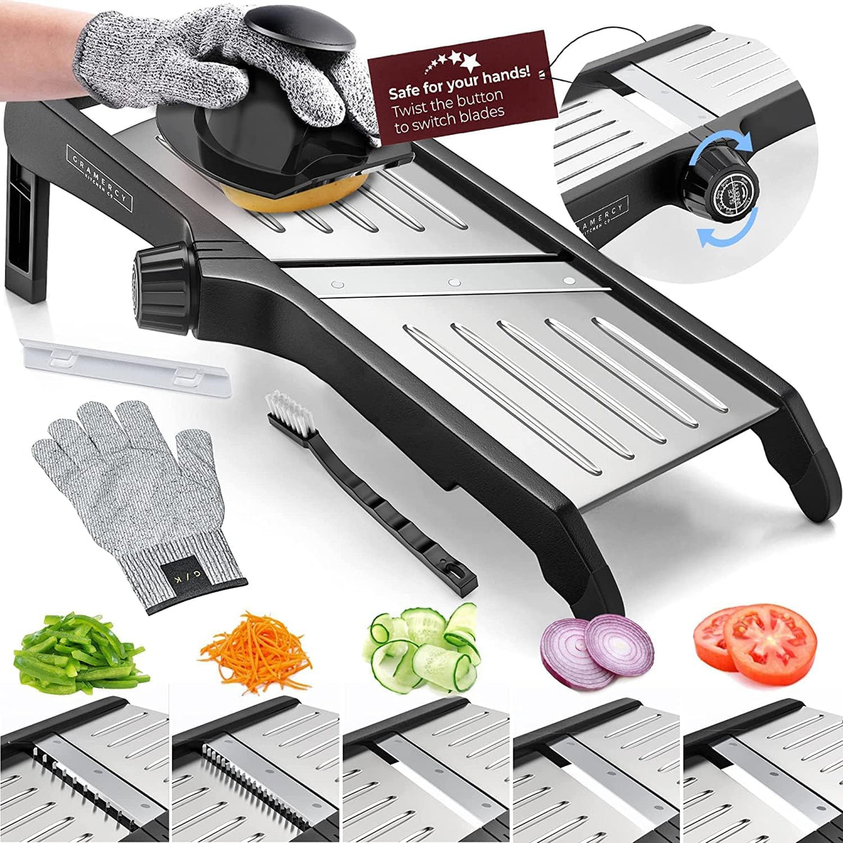Gramercy Mandoline Food Slicer With 12 Slice Settings, LITE Edition