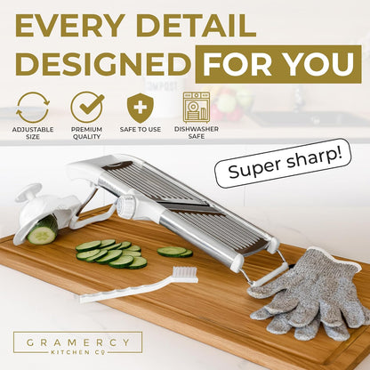Gramercy Mandoline Food Slicer With 12 Slice Settings, LITE Edition
