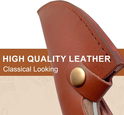 2Pcs Leather Knife Sheath, PU Leather Knives Edge Guards for 6 Inch Boning Knife Leather Knives Scabbard Cleaver Blade Protector with Belt Loop Good for Protect Fixed Blade & Carry Out