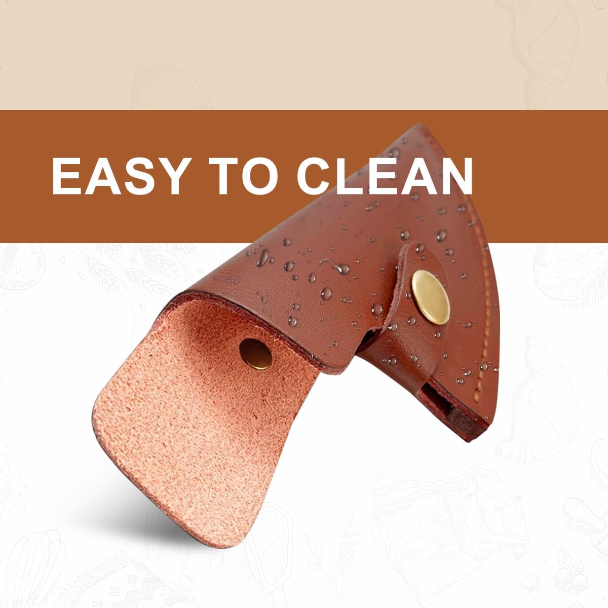 2Pcs Leather Knife Sheath, PU Leather Knives Edge Guards for 6 Inch Boning Knife Leather Knives Scabbard Cleaver Blade Protector with Belt Loop Good for Protect Fixed Blade & Carry Out