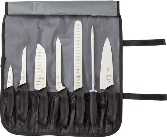 Millennia 8-Piece Knife Roll Set, Black Handles