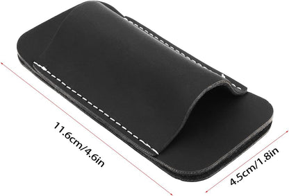 1Pc EDC Belt Organizer Knife-s Sheath Folding Knife-s Horizontal Leather Holder for Belts 2 inches and Below Black(11.6x4.5cm)