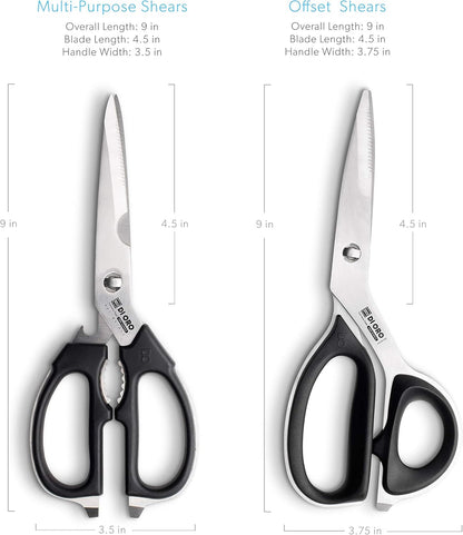 Heavy Duty Kitchen Shears - All Purpose - Sharp Scissors for Food, Meat, & Herbs - Stainless Steel Kitchen Shears Heavy Duty & Dishwasher Safe - Bone Cutting Scissors