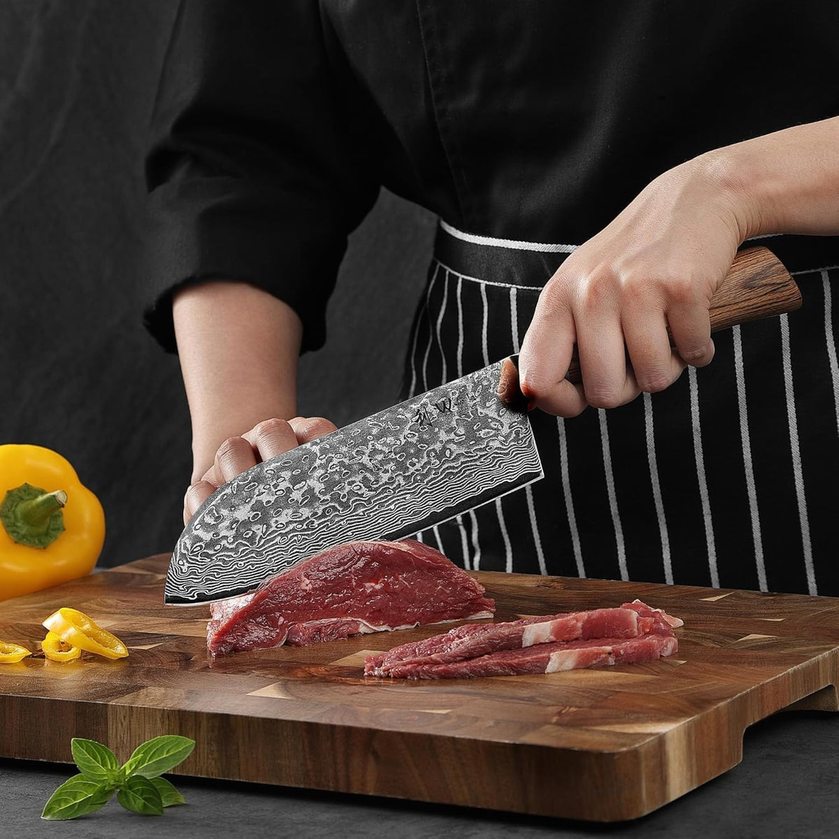 EDIB Pro Peeling Knife, 2.4" VG10 Damascus Blade, Pakkawood Handle | Peeling chef knife for apples, potatoes, citrus and tourné cuts, with close in-hand control for delicate shaping and trimming