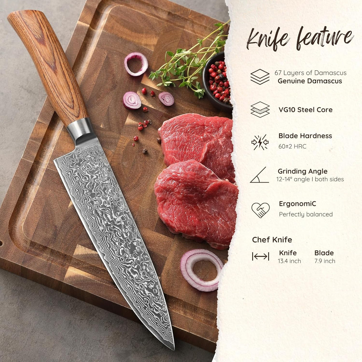 EDIB Pro Peeling Knife, 2.4" VG10 Damascus Blade, Pakkawood Handle | Peeling chef knife for apples, potatoes, citrus and tourné cuts, with close in-hand control for delicate shaping and trimming