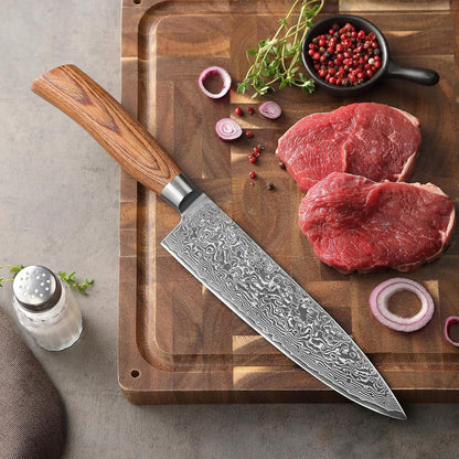 EDIB Pro Peeling Knife, 2.4" VG10 Damascus Blade, Pakkawood Handle | Peeling chef knife for apples, potatoes, citrus and tourné cuts, with close in-hand control for delicate shaping and trimming