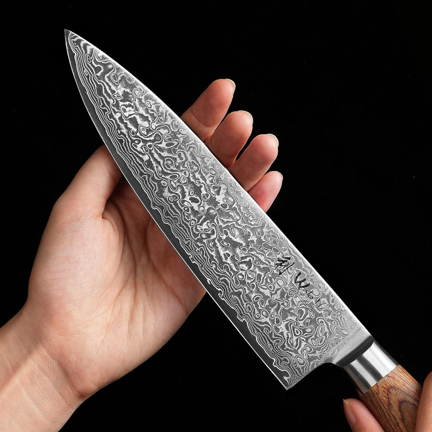 EDIB Pro Peeling Knife, 2.4" VG10 Damascus Blade, Pakkawood Handle | Peeling chef knife for apples, potatoes, citrus and tourné cuts, with close in-hand control for delicate shaping and trimming