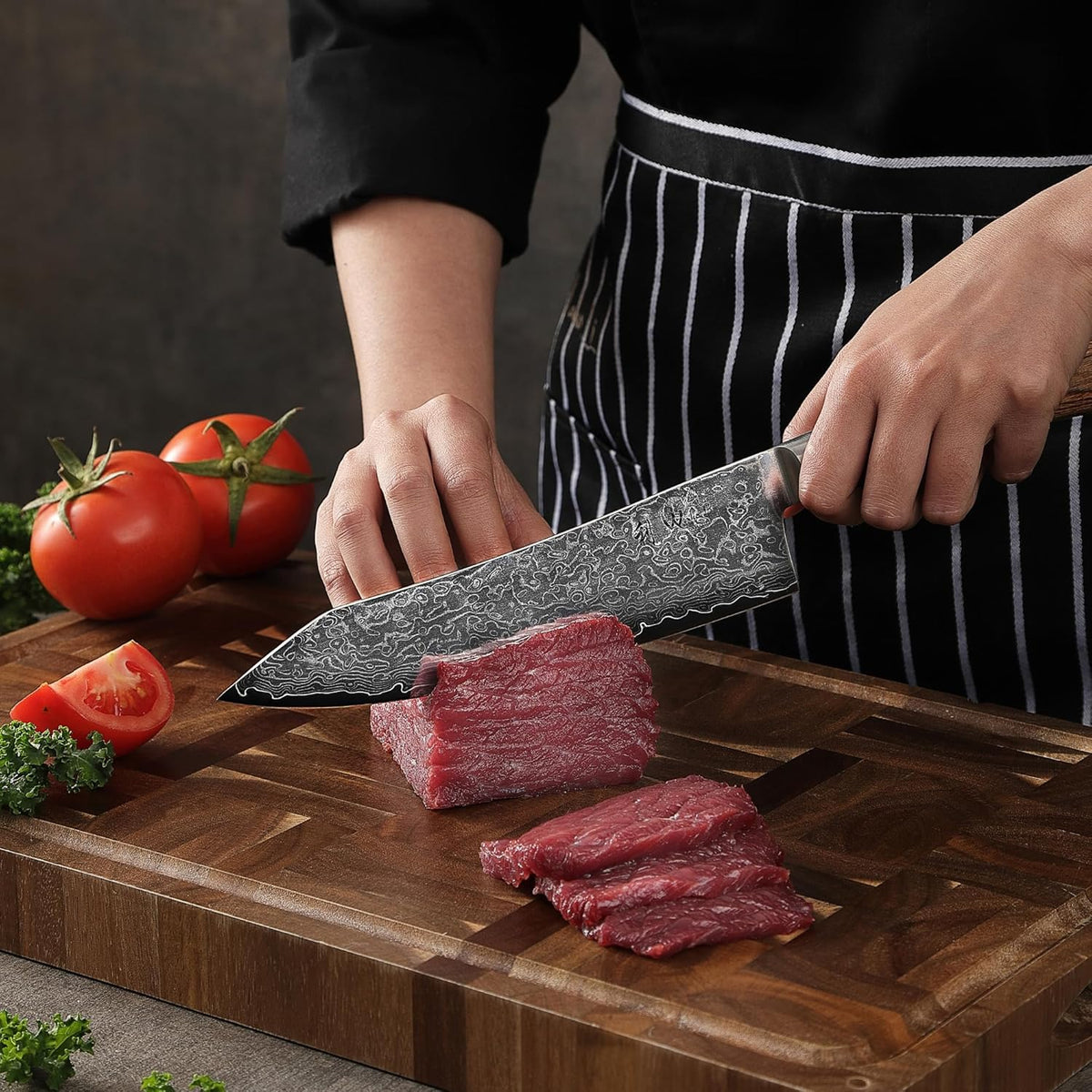 EDIB Pro Peeling Knife, 2.4" VG10 Damascus Blade, Pakkawood Handle | Peeling chef knife for apples, potatoes, citrus and tourné cuts, with close in-hand control for delicate shaping and trimming