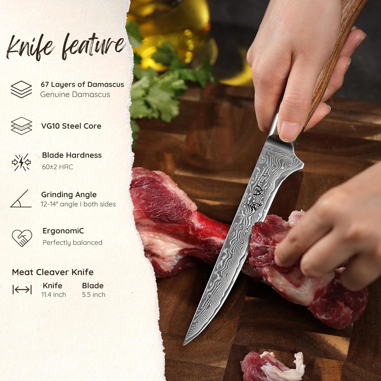 EDIB Pro Peeling Knife, 2.4" VG10 Damascus Blade, Pakkawood Handle | Peeling chef knife for apples, potatoes, citrus and tourné cuts, with close in-hand control for delicate shaping and trimming
